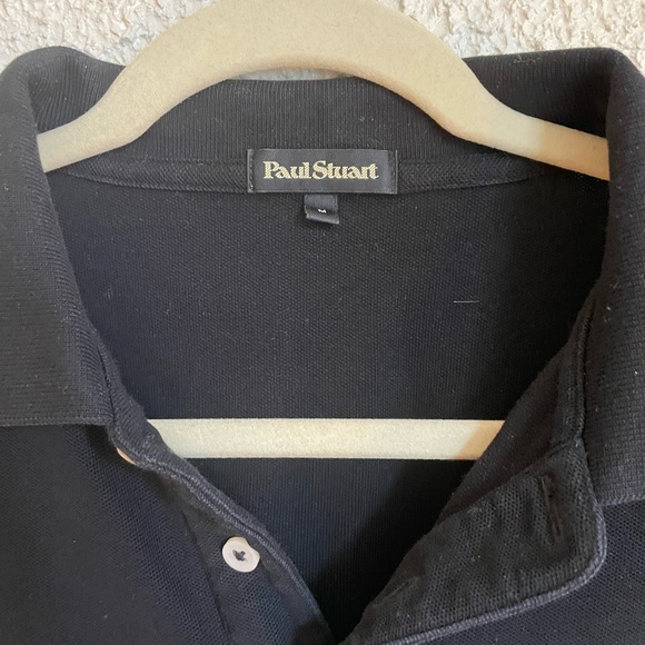 Paul Stuart Cotton Piqué Logo Polo size M black - Picture 2 of 5